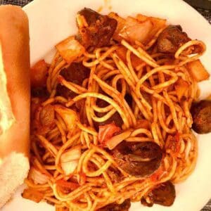Spaghetti Rognon + Ration Pain